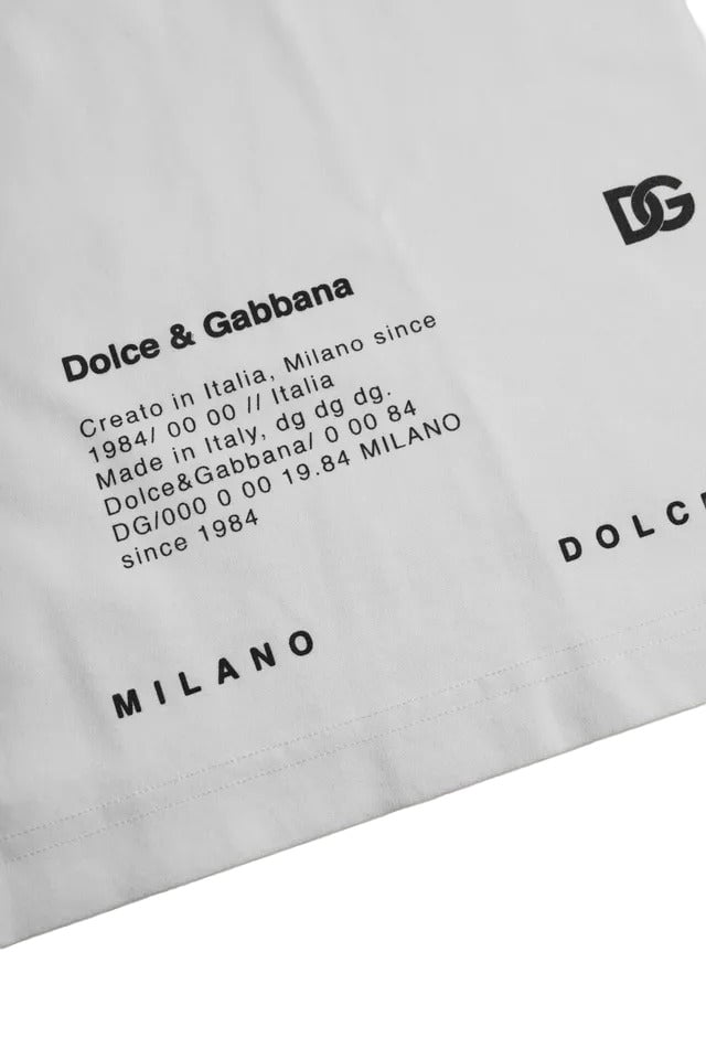 Dolce & Gabbana White Red Lips Print Cotton Men T-shirt Wit