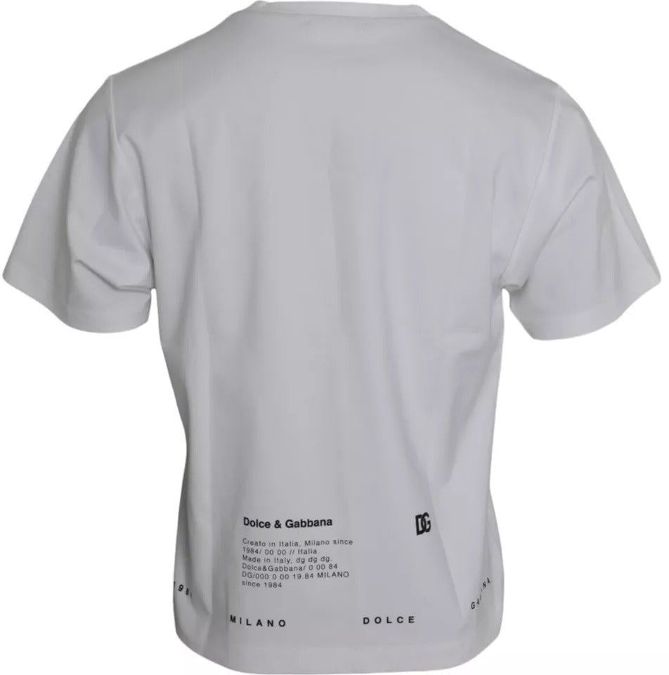 Dolce & Gabbana White Red Lips Print Cotton Men T-shirt Wit