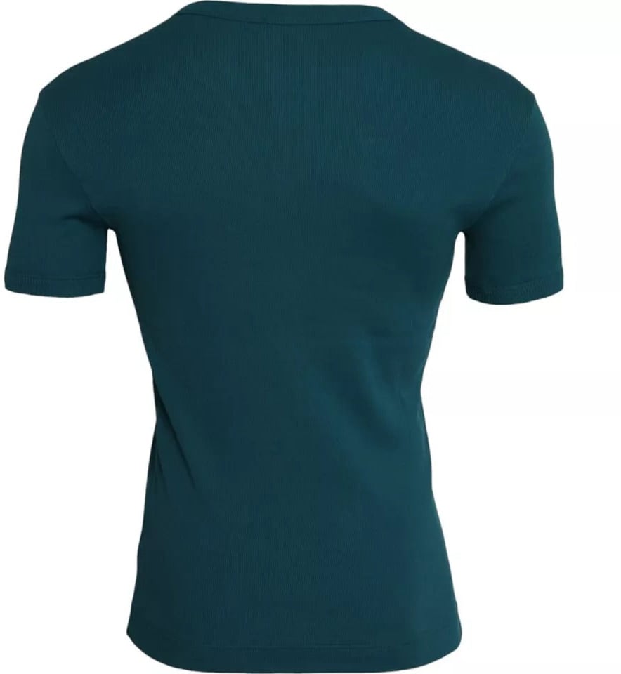 Dolce & Gabbana Blue Green Cotton Round Neck Short Sleeves T-shirt Zwart