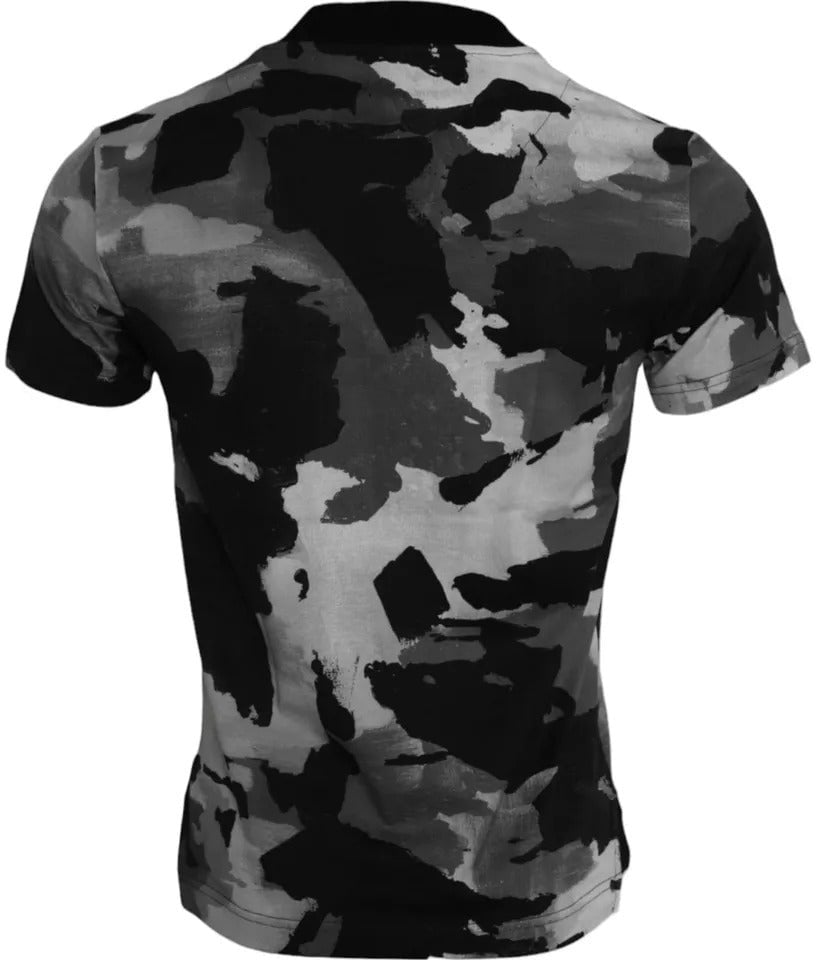 Dolce & Gabbana Multicolor Camouflage Cotton Crewneck T-shirt Divers