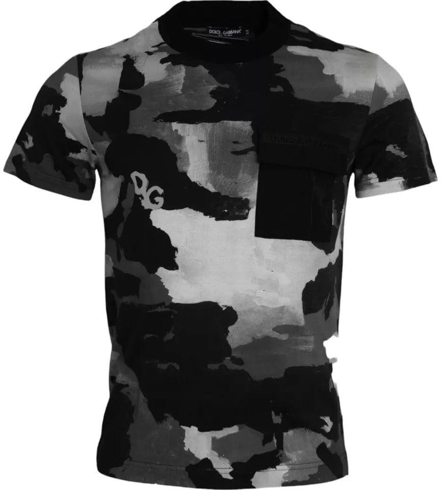 Dolce & Gabbana Multicolor Camouflage Cotton Crewneck T-shirt Divers