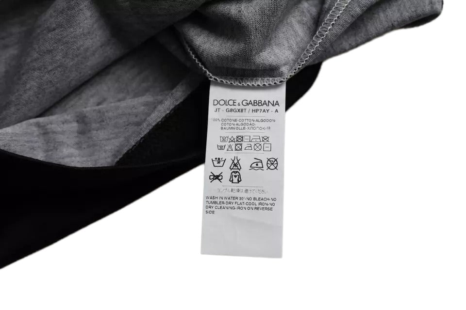 Dolce & Gabbana Black White Jazz Print Cotton Short Sleeves T-shirt Wit