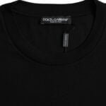 Dolce & Gabbana Black Cotton Round Neck Short Sleeves T-shirt Zwart