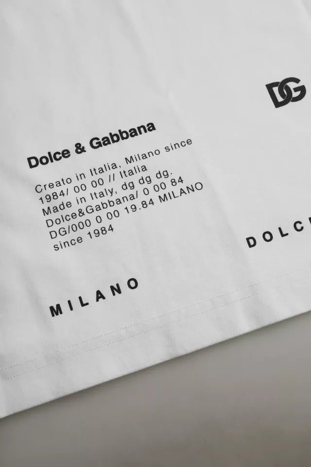 Dolce & Gabbana White Red Lips Print Cotton Men T-shirt Wit