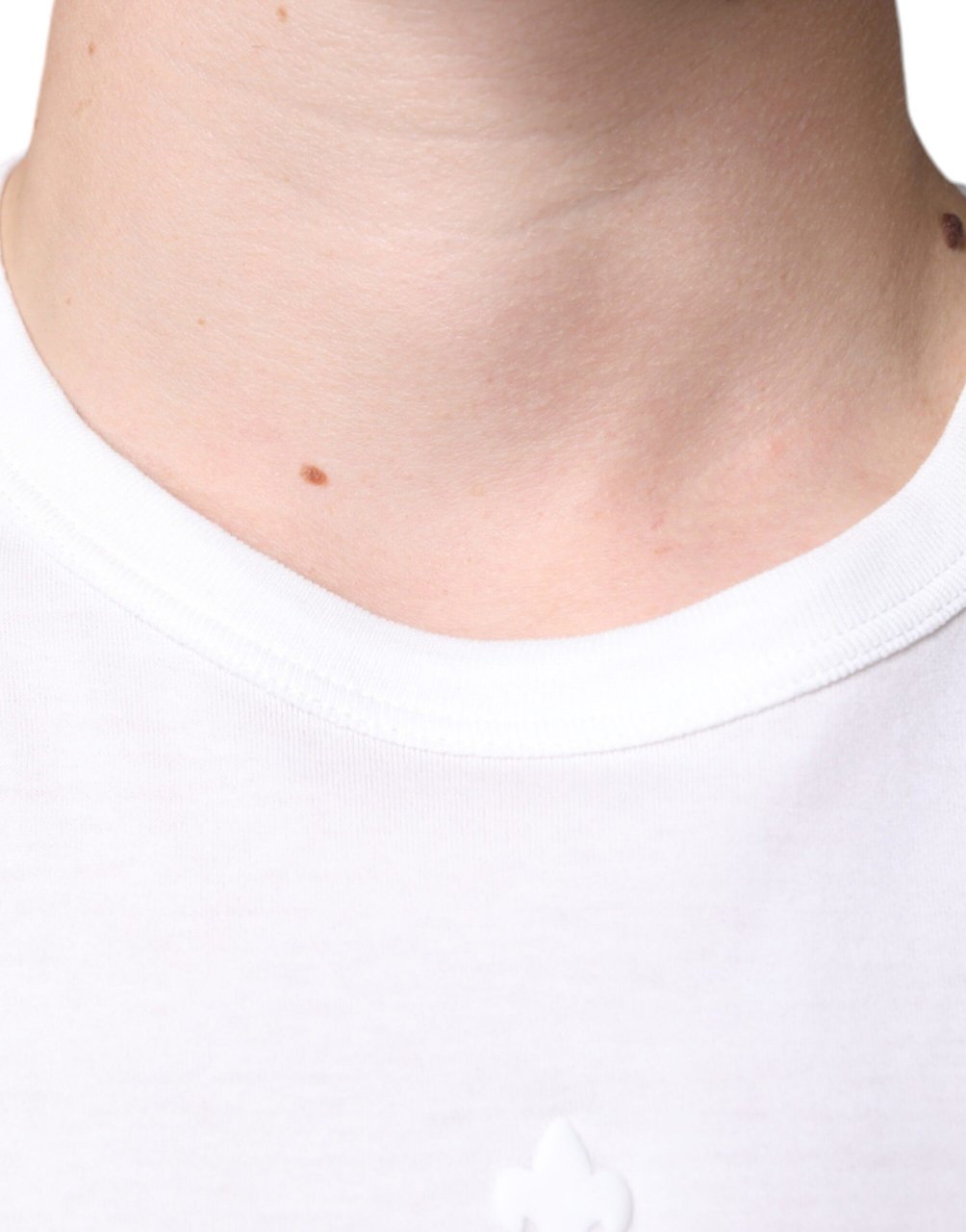 Dolce & Gabbana White Logo Embossed Cotton Crewneck T-shirt Wit