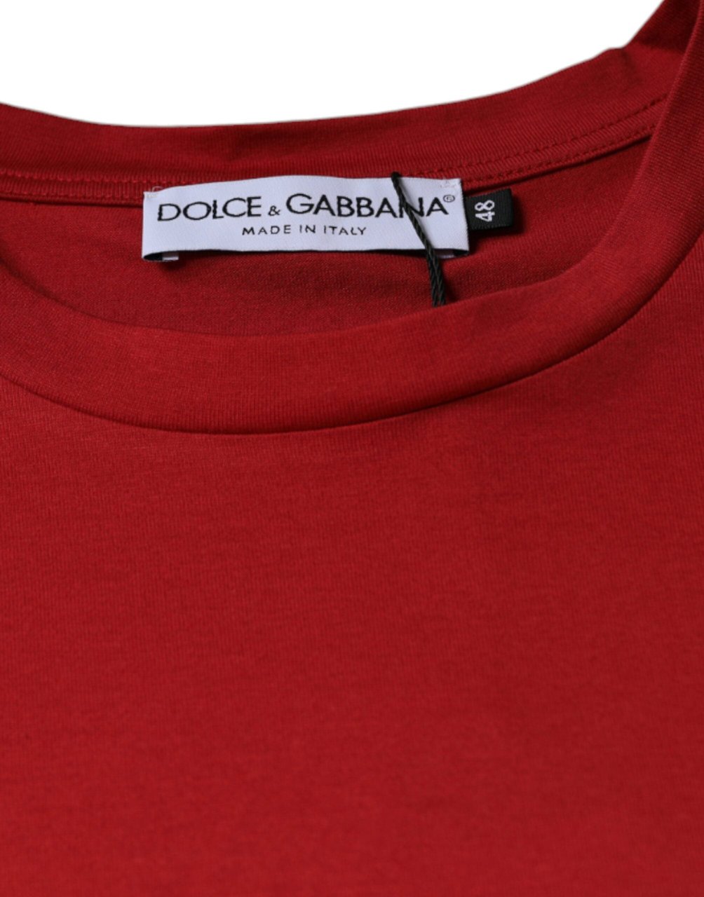 Dolce & Gabbana Red Cotton DG Logo Print Crew Neck T-shirt Rood
