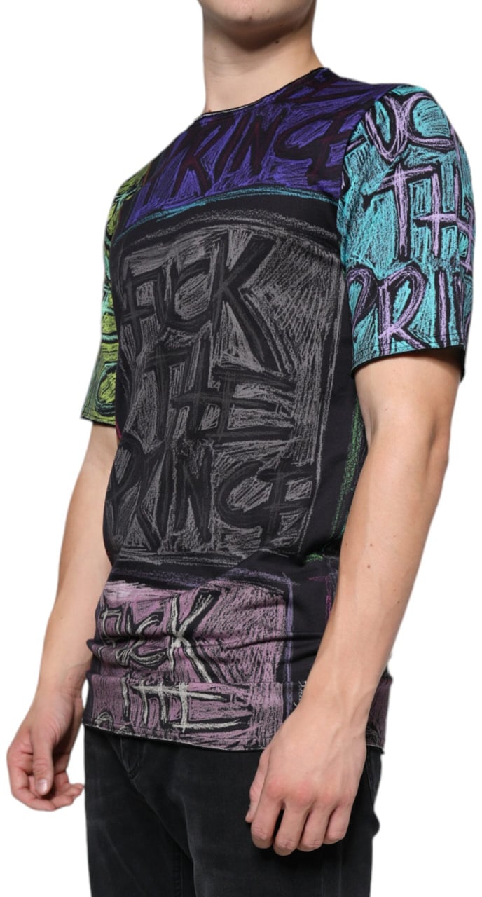 Dolce & Gabbana Multicolor Graphic Print Cotton T-shirt Divers
