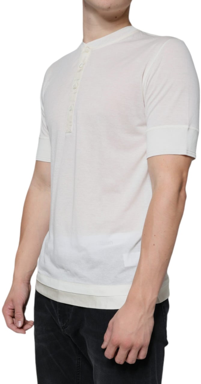 Dolce & Gabbana Off White Cotton Short Sleeves T-shirt Wit