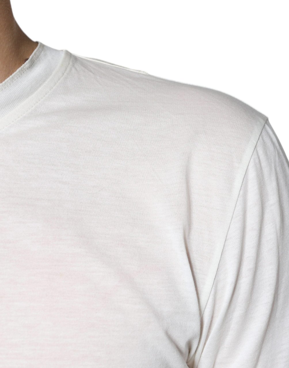 Dolce & Gabbana Off White Cotton Short Sleeves T-shirt Wit
