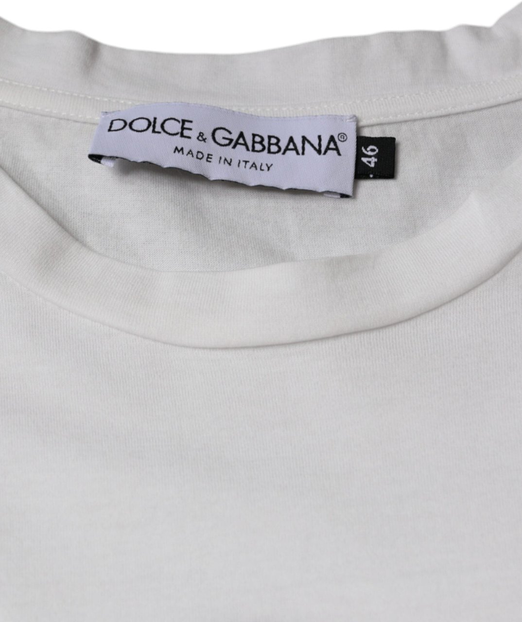 Dolce & Gabbana White Cotton DG Logo Print Casual T-shirt Zwart