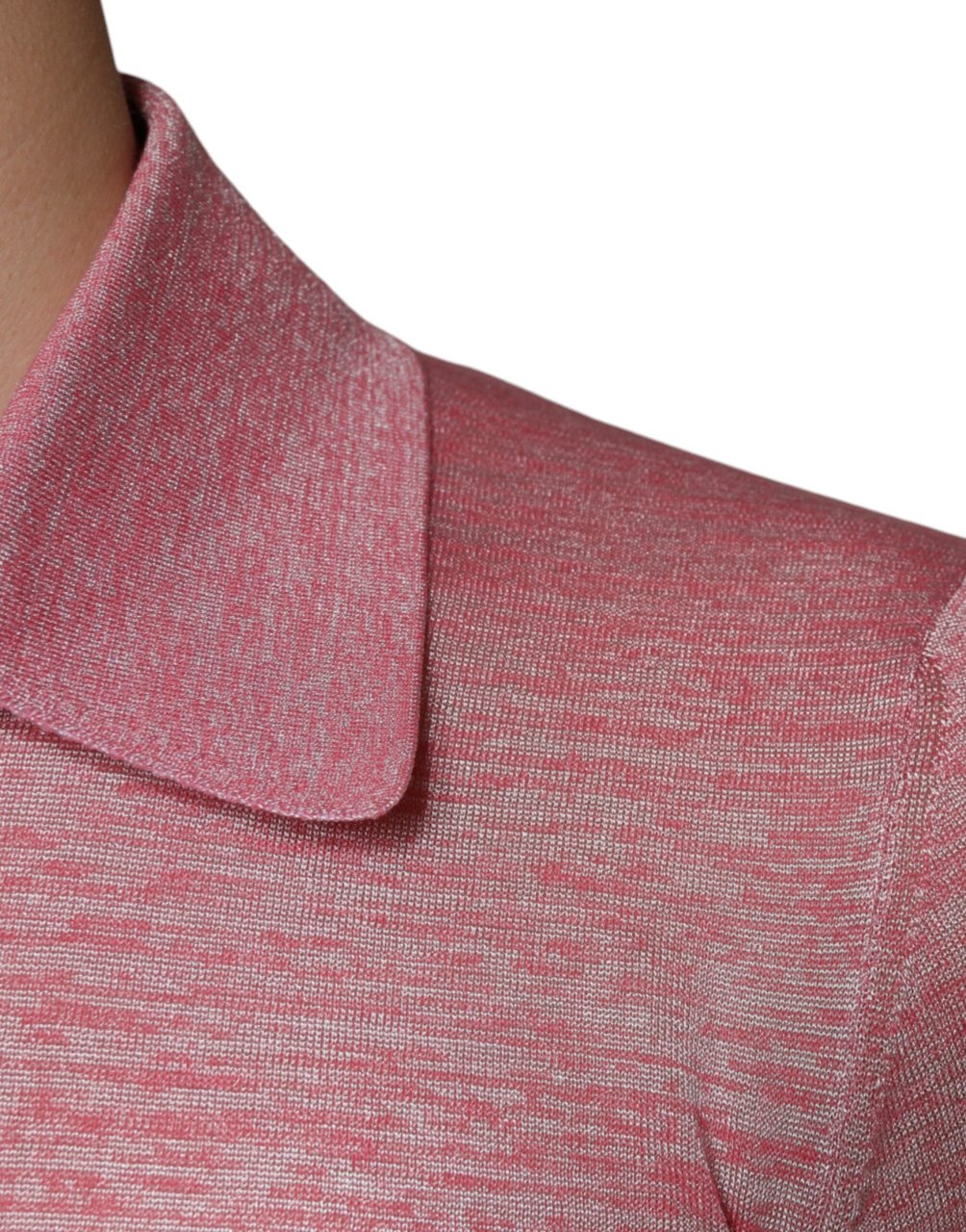 Dolce & Gabbana Pink Polyester Long Sleeve Men Polo T-shirt Roze
