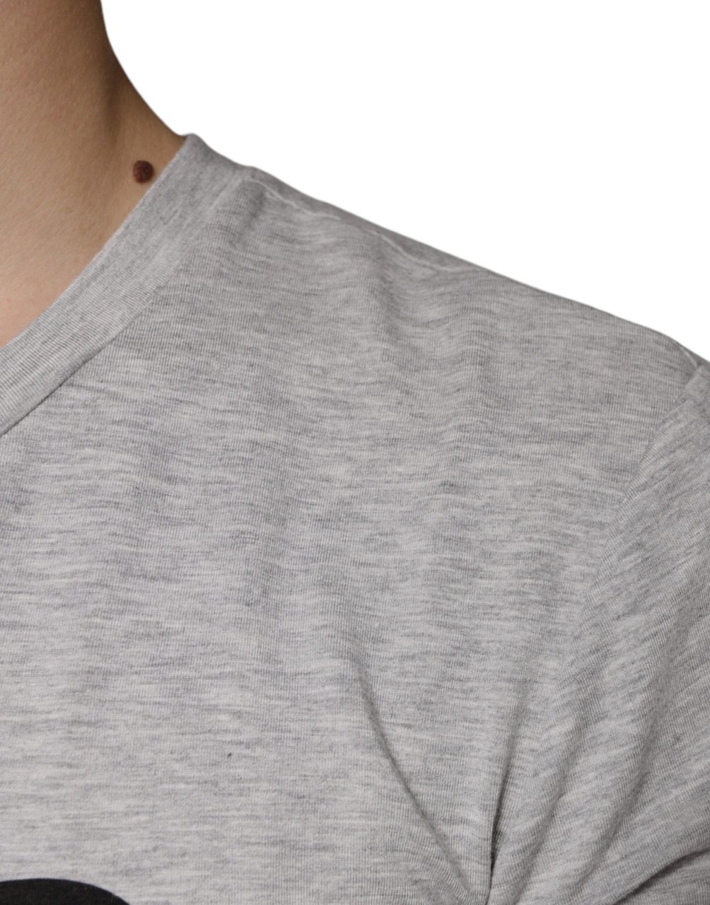 Dolce & Gabbana Gray Logo Print Crewneck Short Sleeve T-shirt Grijs