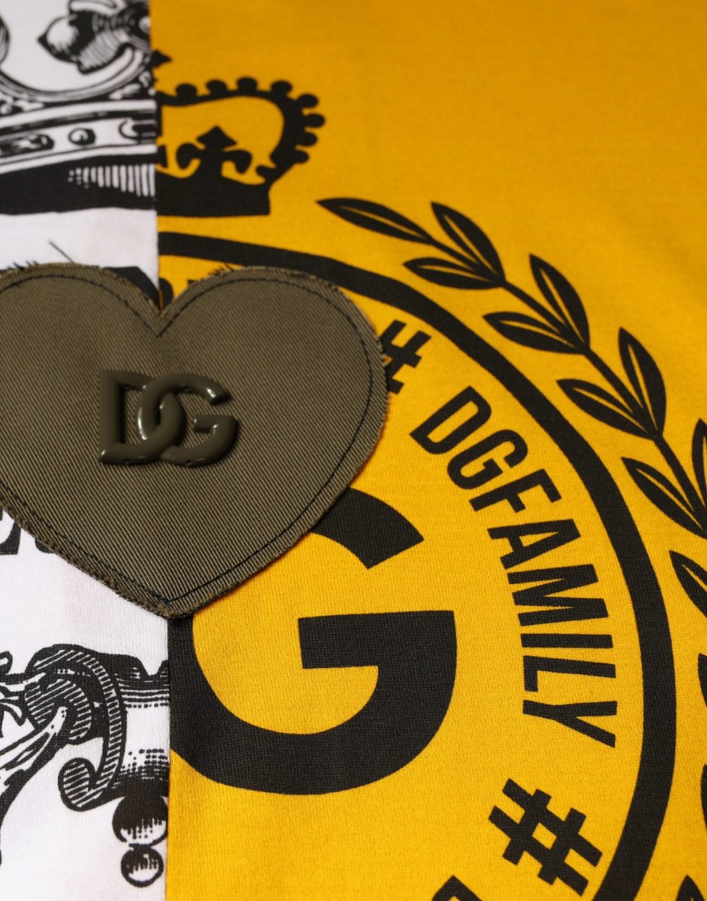 Dolce & Gabbana White Yellow Logo Print Short Sleeve T-shirt Divers