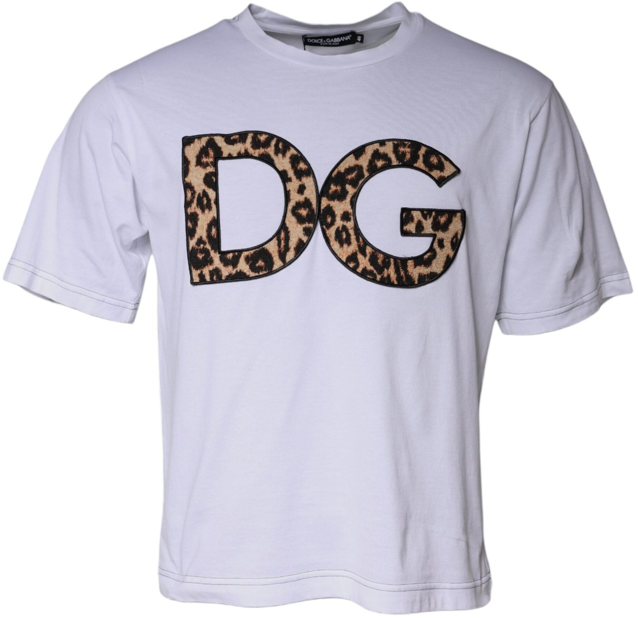 Dolce & Gabbana White DG Logo Cotton Shorts Sleeves T-shirt Wit