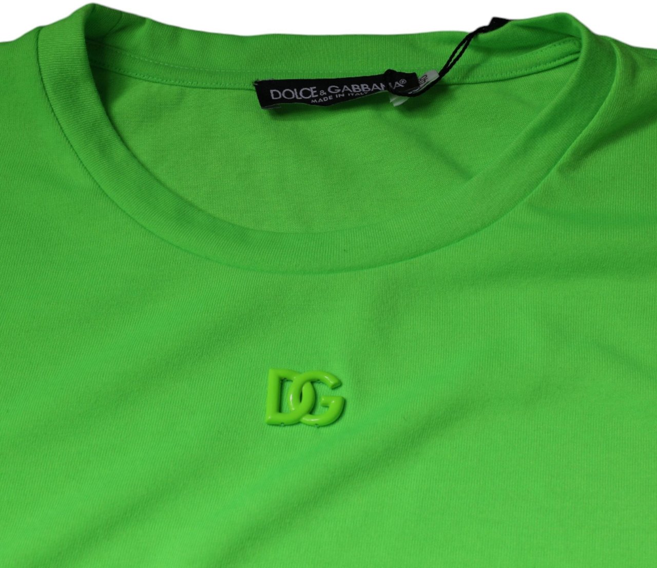 Dolce & Gabbana Green Logo Round Neck Short Sleeves T-shirt Roze