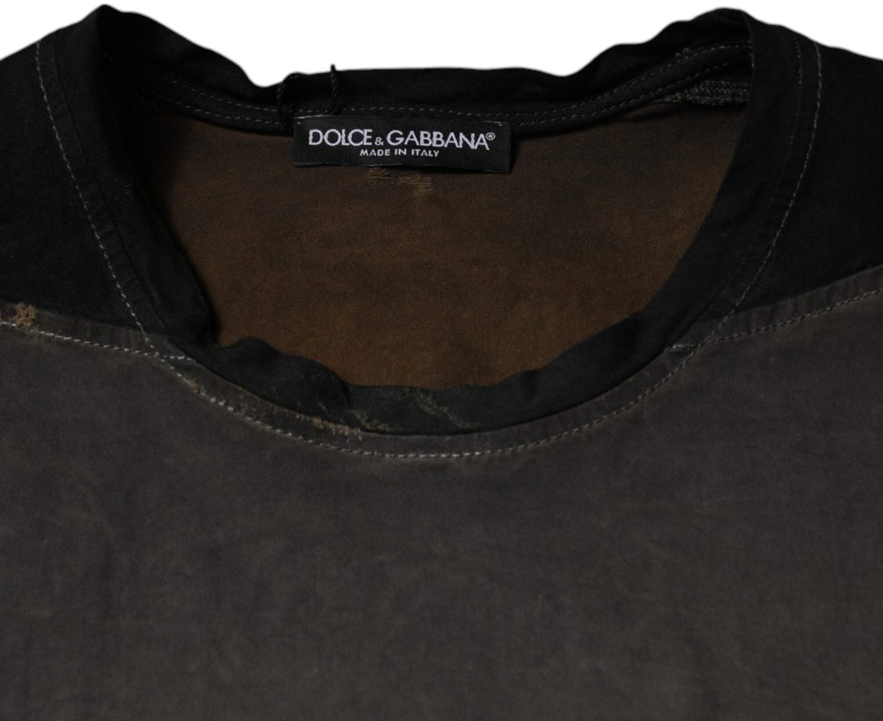 Dolce & Gabbana Brown Graphic Print Cotton Round Neck T-shirt Bruin