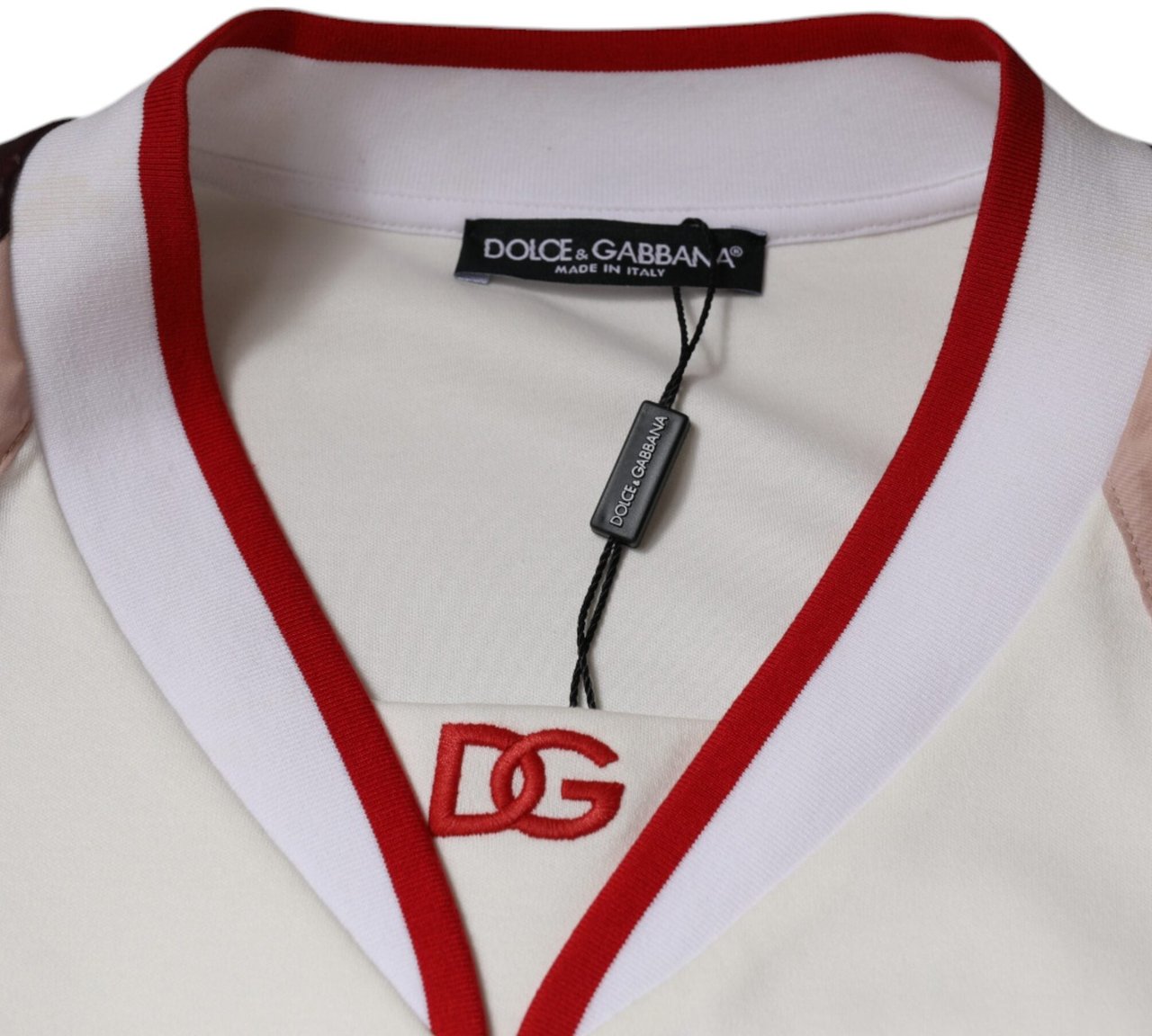 Dolce & Gabbana Multicolor Logo Jersey Cotton V-neck T-shirt Divers