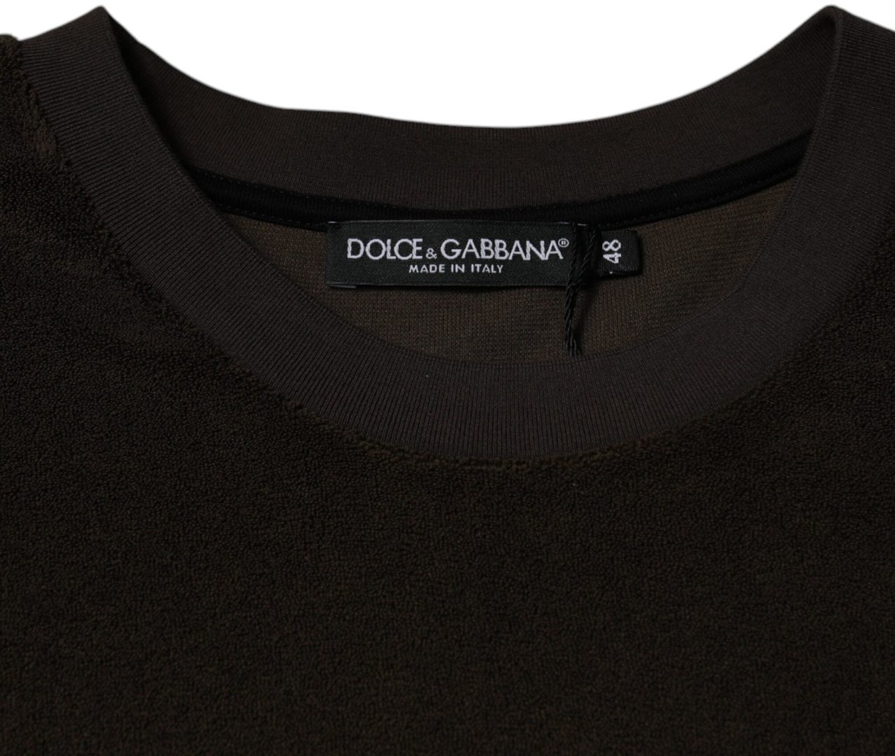 Dolce & Gabbana Brown Cotton Crew Neck Short Sleeves T-shirt Bruin
