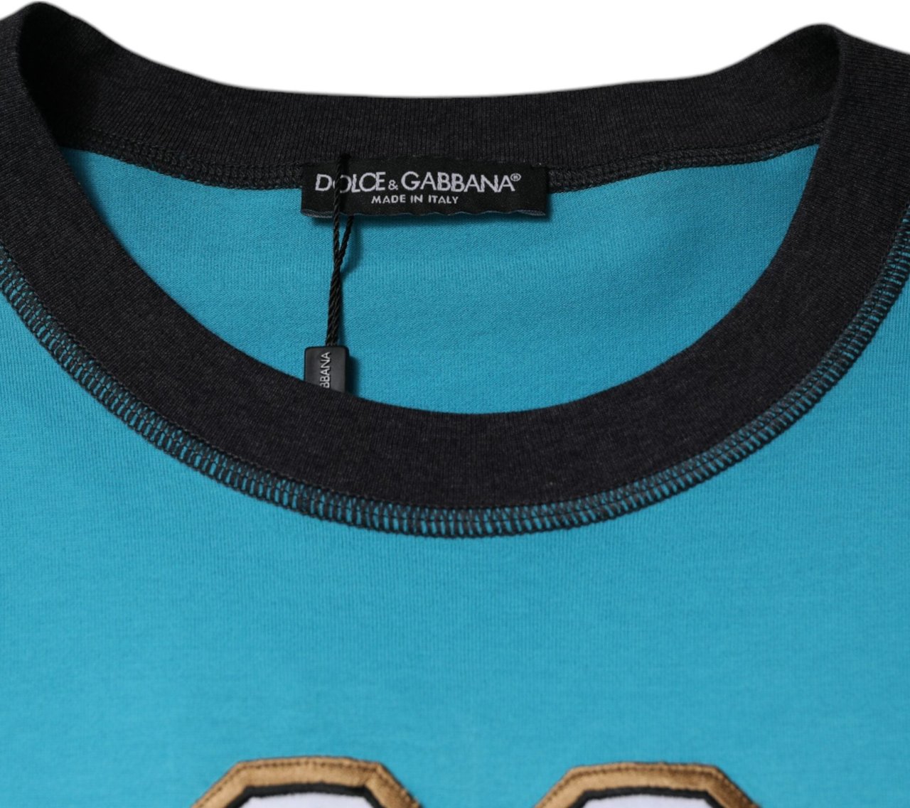 Dolce & Gabbana Blue Logo Crew Neck Short Sleeves T-shirt Blauw
