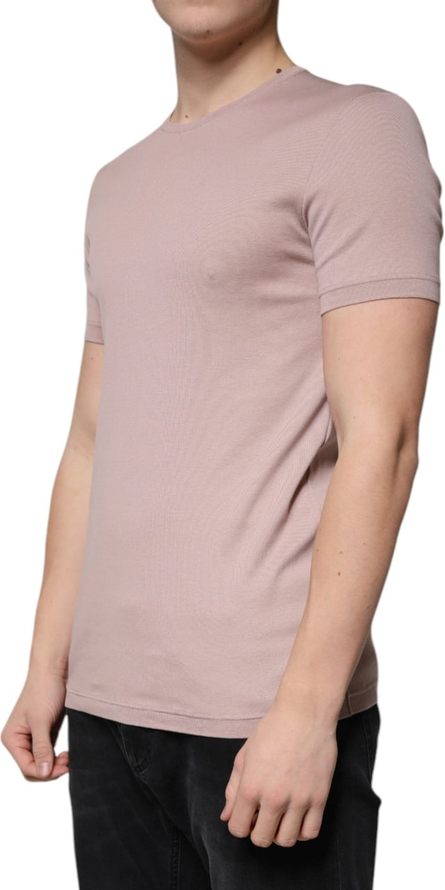 Dolce & Gabbana Brown Cotton Short Sleeves Round Neck T-shirt Bruin