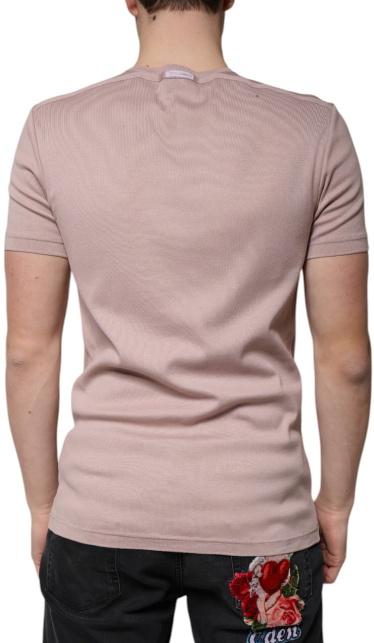 Dolce & Gabbana Brown Cotton Short Sleeves Round Neck T-shirt Bruin