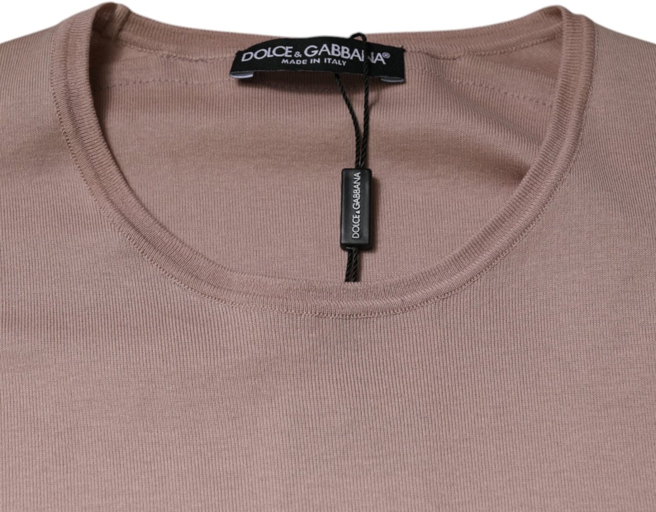 Dolce & Gabbana Brown Cotton Short Sleeves Round Neck T-shirt Bruin