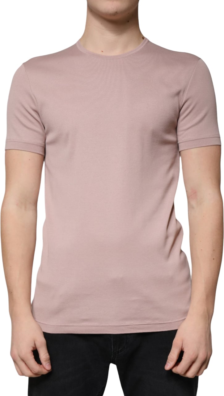 Dolce & Gabbana Brown Cotton Short Sleeves Round Neck T-shirt Bruin