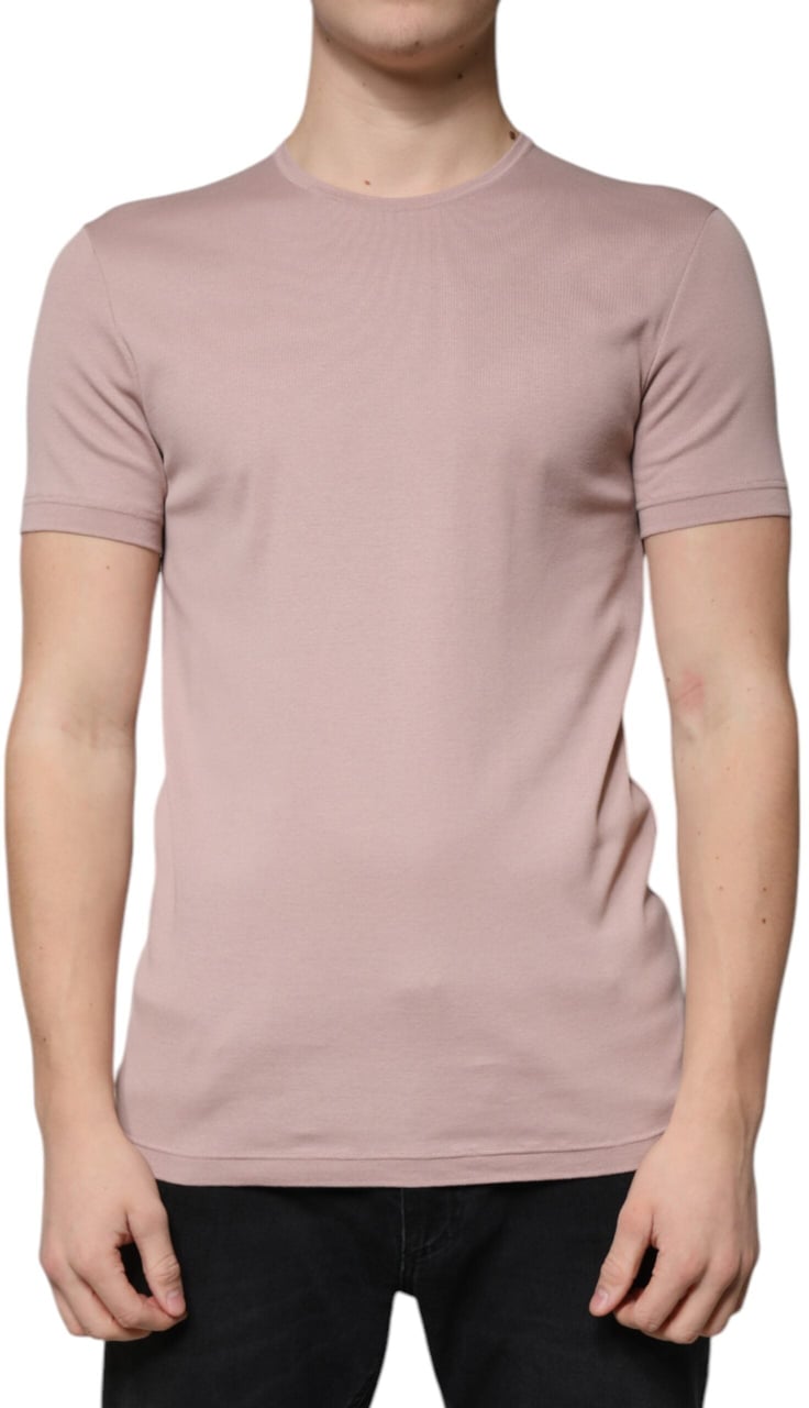 Dolce & Gabbana Brown Cotton Short Sleeves Round Neck T-shirt Bruin