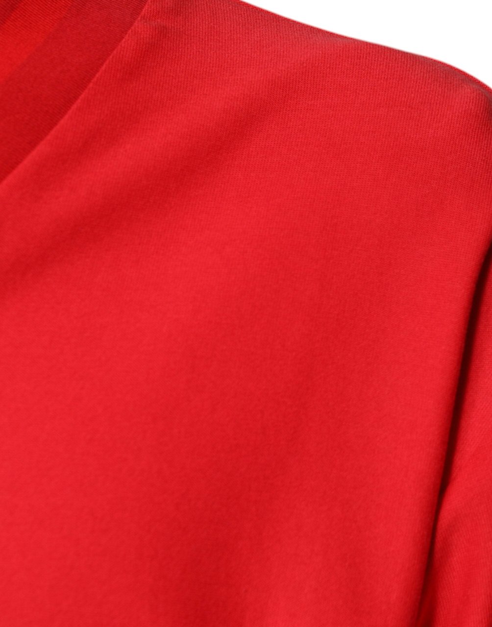 Dolce & Gabbana Red Cotton V-neck Short Sleeves T-shirt Rood