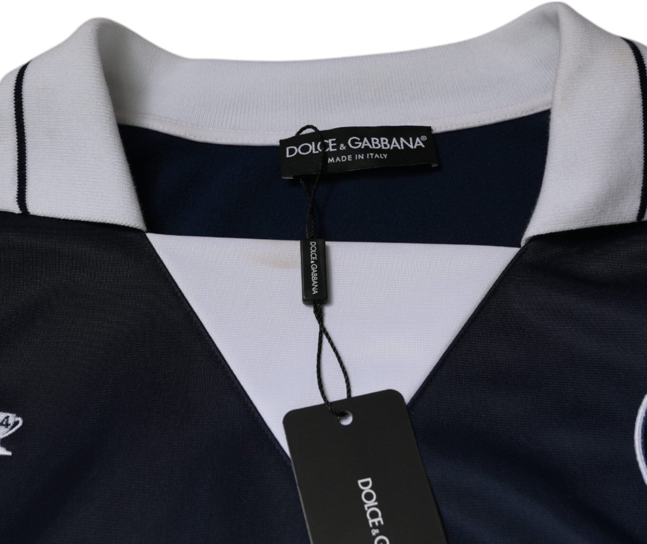 Dolce & Gabbana Blue White Milano Long Sleeve Jersey T-shirt Blauw