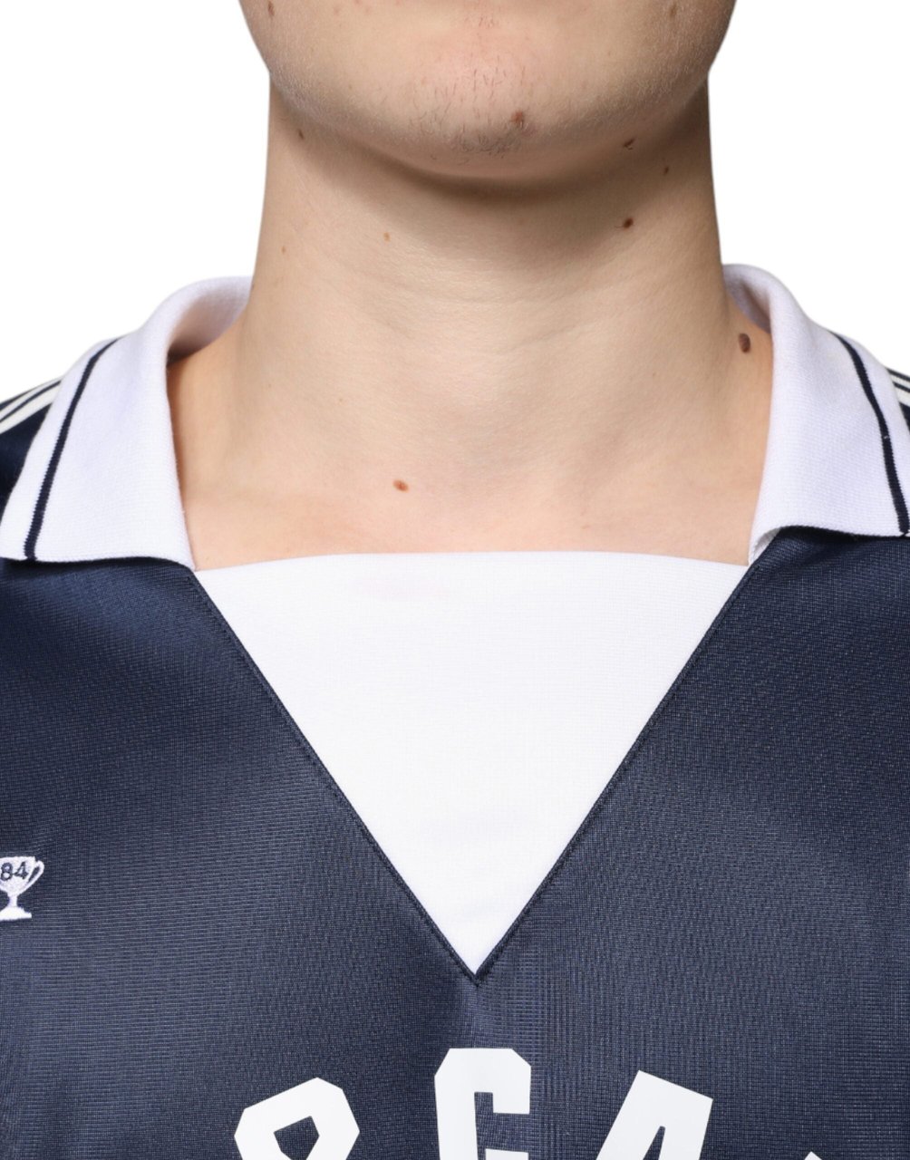 Dolce & Gabbana Blue White Milano Long Sleeve Jersey T-shirt Blauw