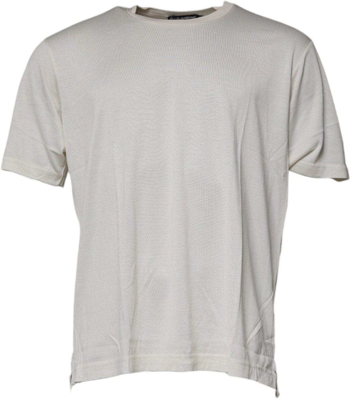 Dolce & Gabbana Off White Crew Neck Short Sleeve T-shirt Wit