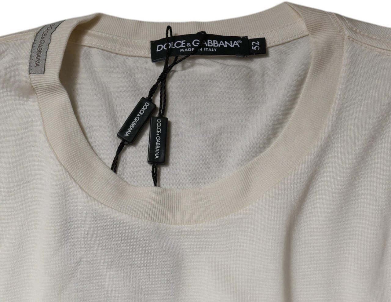 Dolce & Gabbana Off White Crew Neck Short Sleeve T-shirt Wit