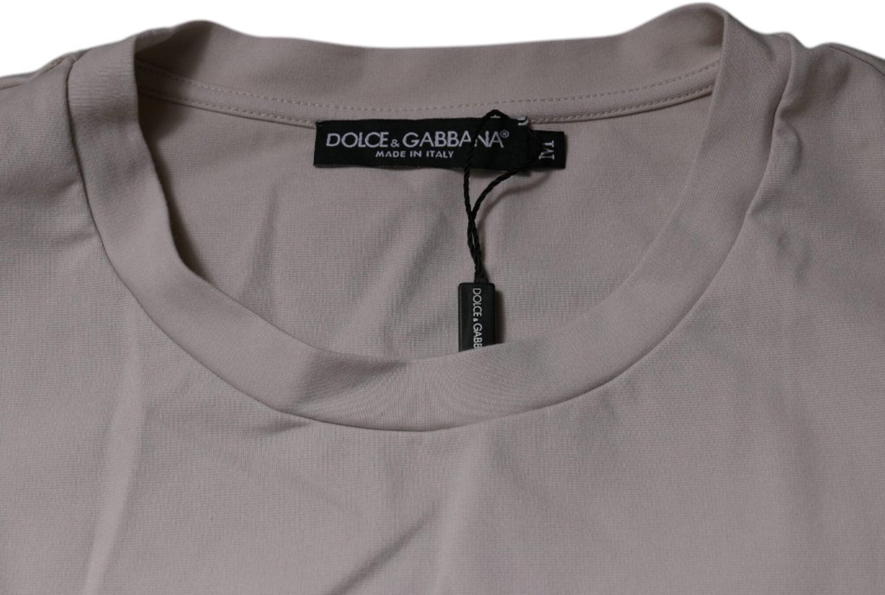 Dolce & Gabbana Beige DG Logo Crew Neck Short Sleeves T-shirt Beige
