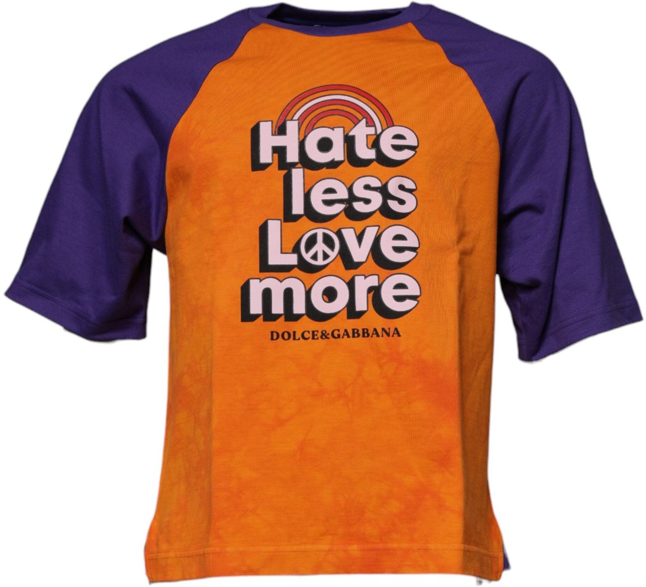 Dolce & Gabbana Orange Purple Graphic Print Short Sleeves T-shirt Oranje