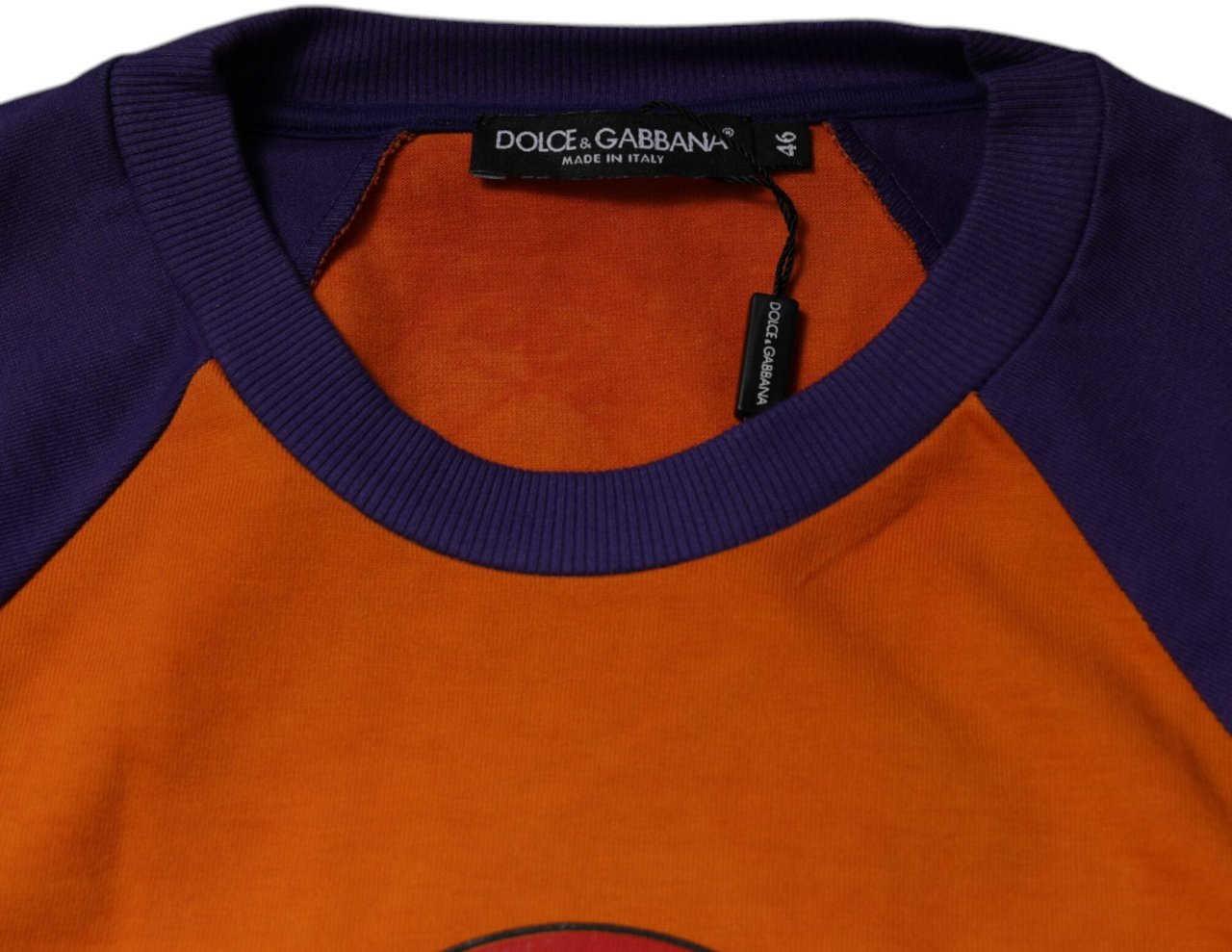 Dolce & Gabbana Orange Purple Graphic Print Short Sleeves T-shirt Oranje