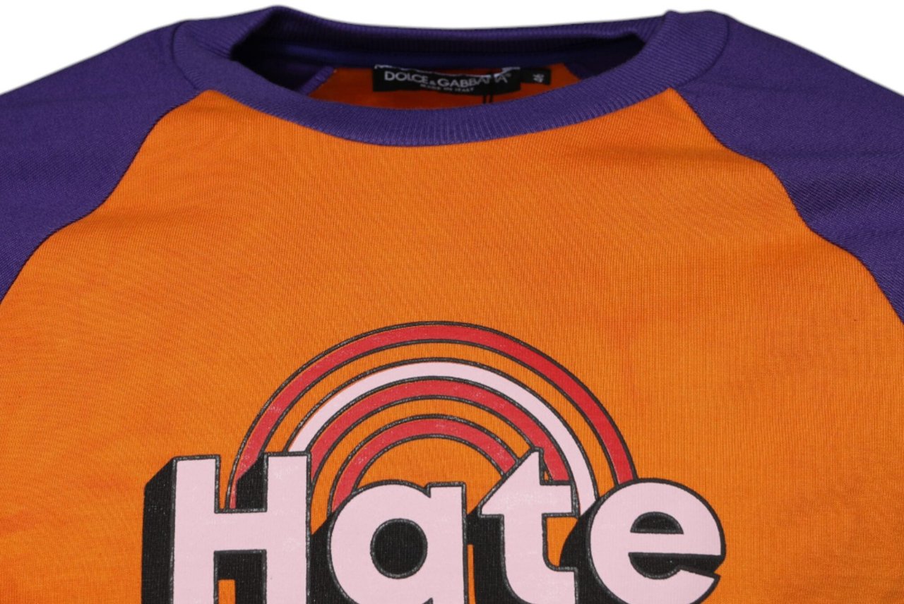 Dolce & Gabbana Orange Purple Graphic Print Short Sleeves T-shirt Oranje