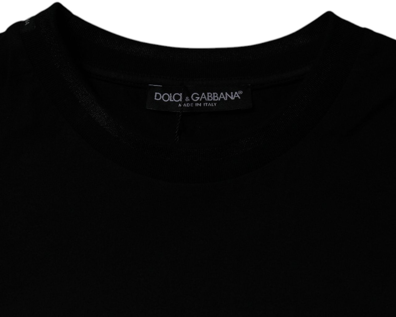 Dolce & Gabbana Black Crew Neck Short Sleeve T-shirt Zwart