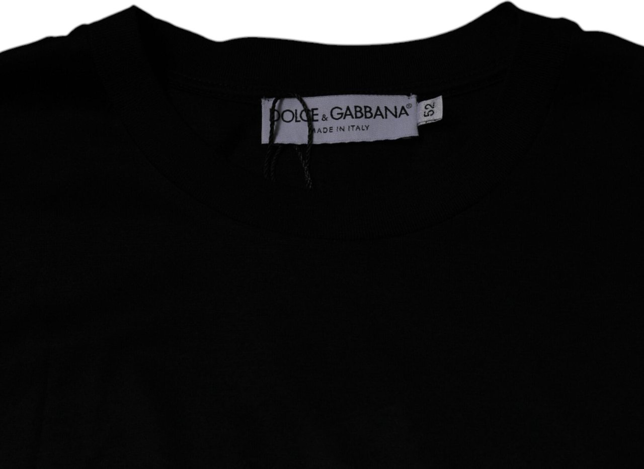 Dolce & Gabbana Black Crew Neck Short Sleeve T-shirt Zwart