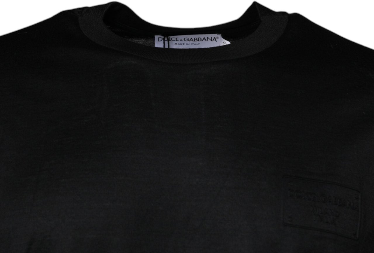 Dolce & Gabbana Black Crew Neck Short Sleeve T-shirt Zwart