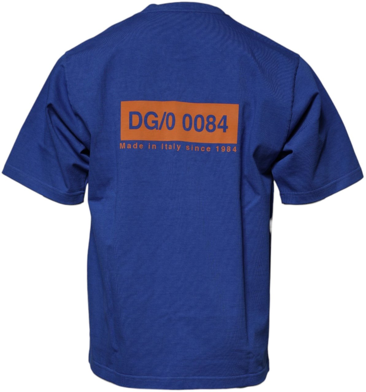 Dolce & Gabbana Blue Graphic Print Cotton Crew Neck T-shirt Blauw