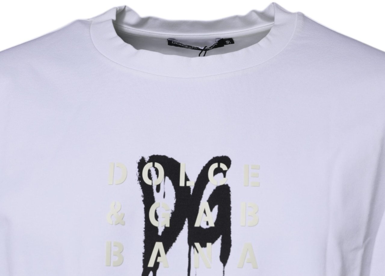 Dolce & Gabbana White DG Logo Cotton Crew Neck T-shirt Wit