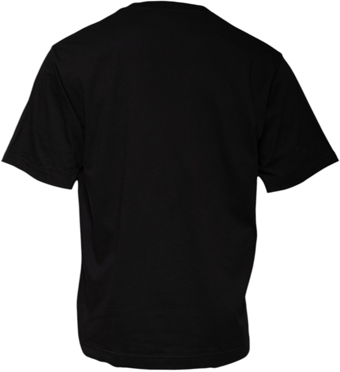 Dolce & Gabbana Black Logo Print Cotton Crew Neck T-shirt Zwart