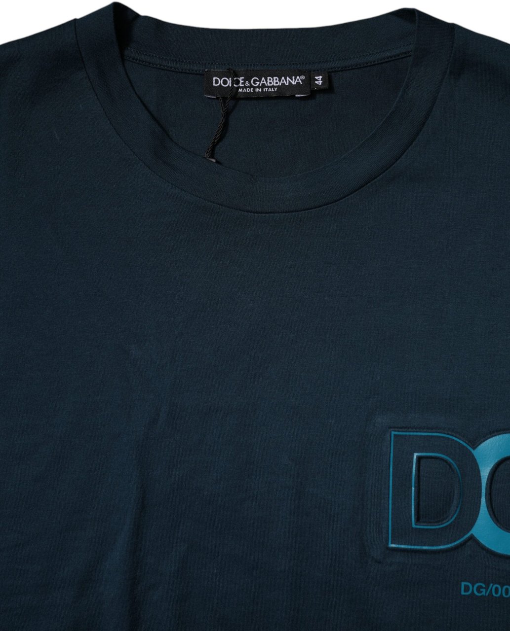 Dolce & Gabbana Blue Logo Crew Neck Short Sleeves T-shirt Blauw