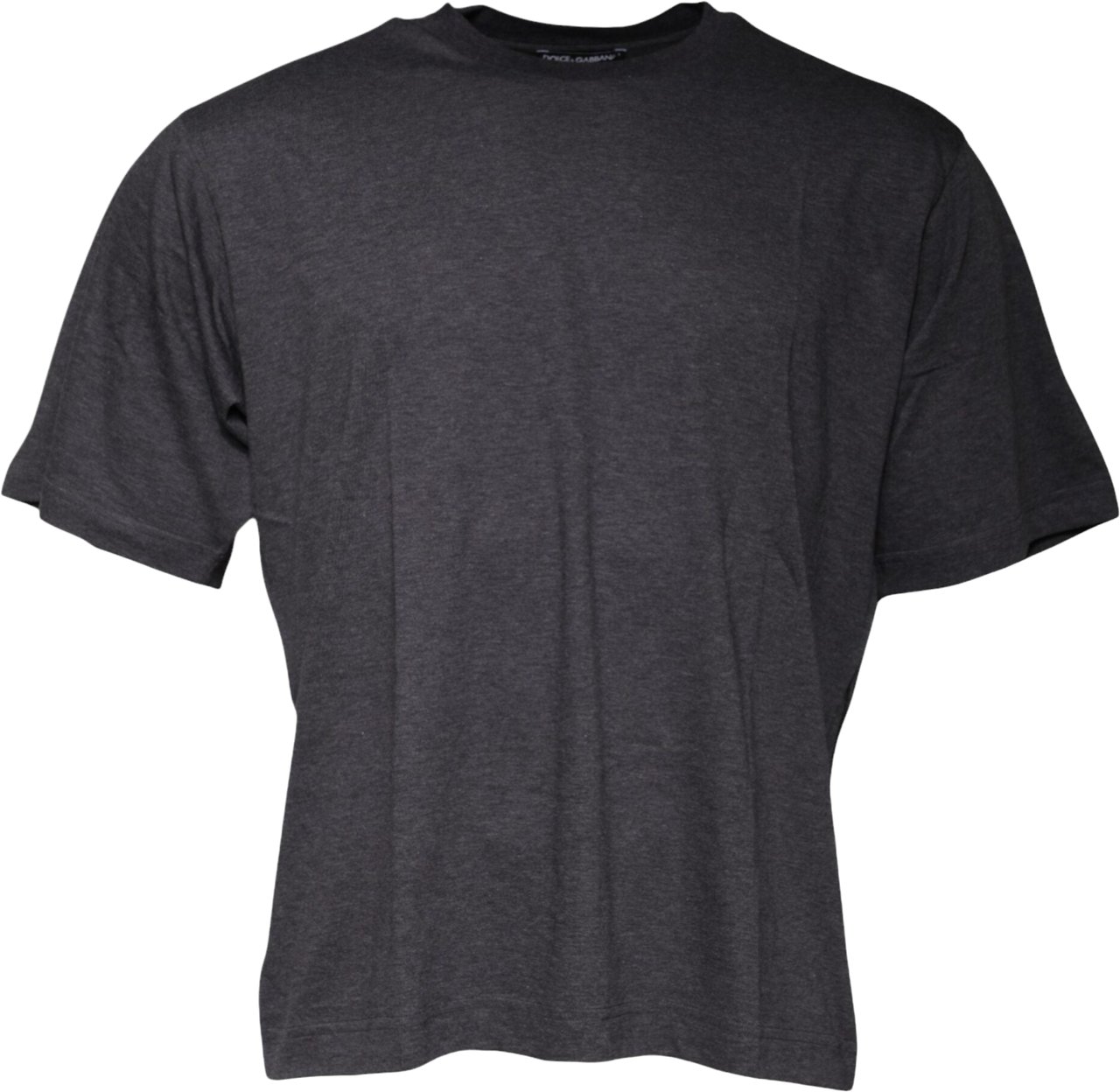 Dolce & Gabbana Dark Gray Crew Neck Short Sleeves T-shirt Grijs