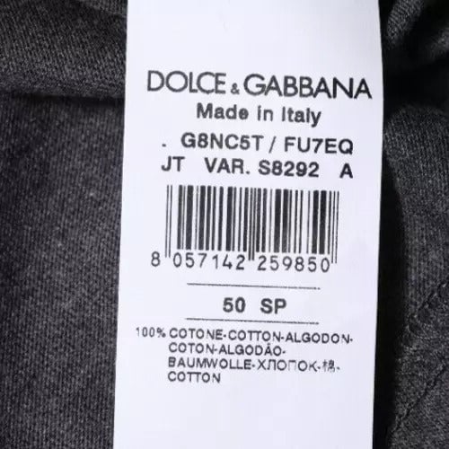 Dolce & Gabbana Dark Gray Crew Neck Short Sleeves T-shirt Grijs