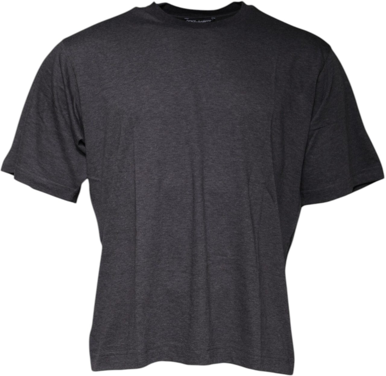 Dolce & Gabbana Dark Gray Crew Neck Short Sleeves T-shirt Grijs