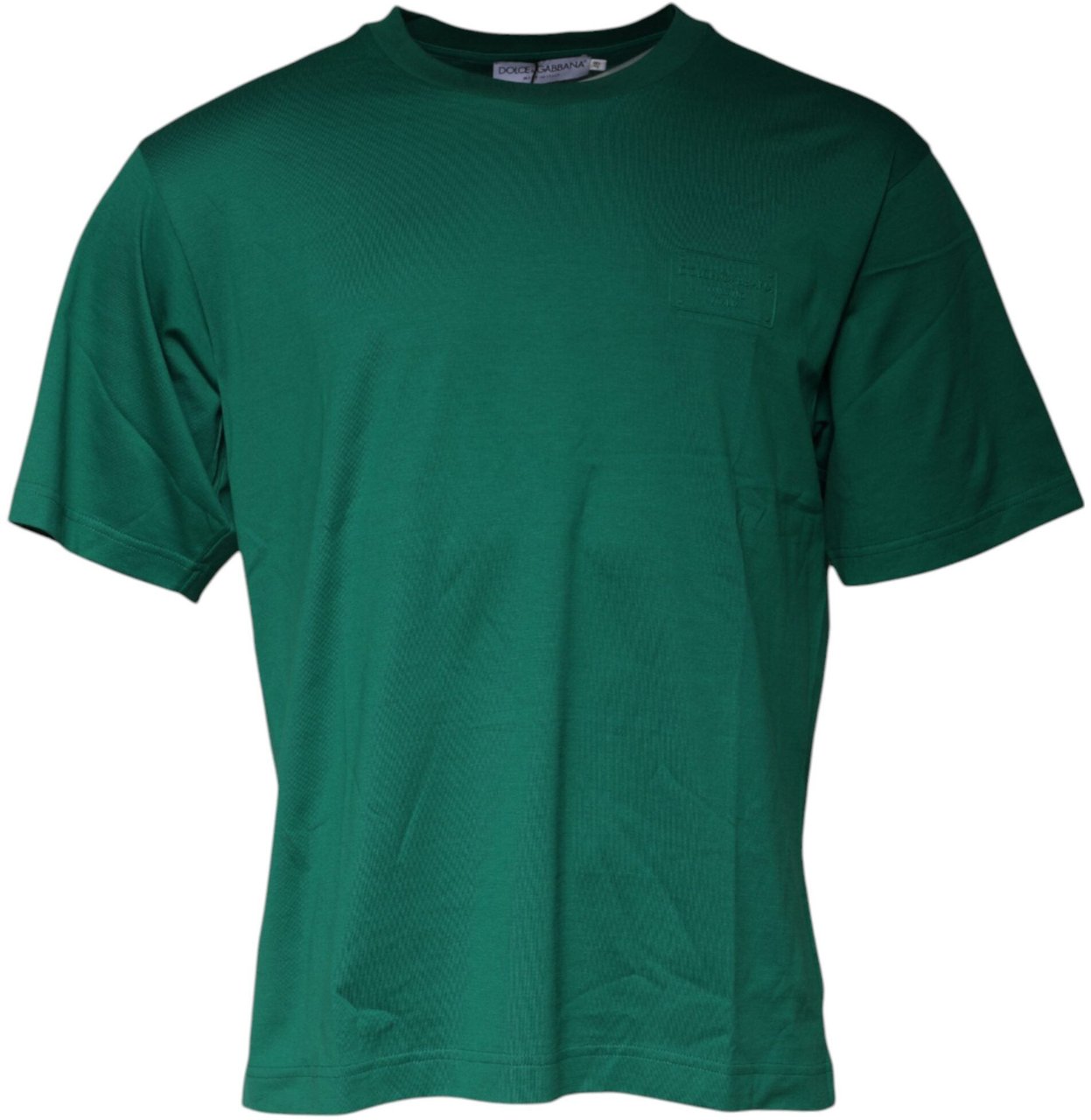 Dolce & Gabbana Green Logo Crew Neck Short Sleeves T-shirt Groen