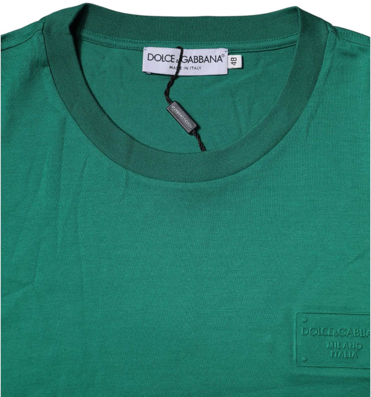 Dolce & Gabbana Green Logo Crew Neck Short Sleeves T-shirt Groen