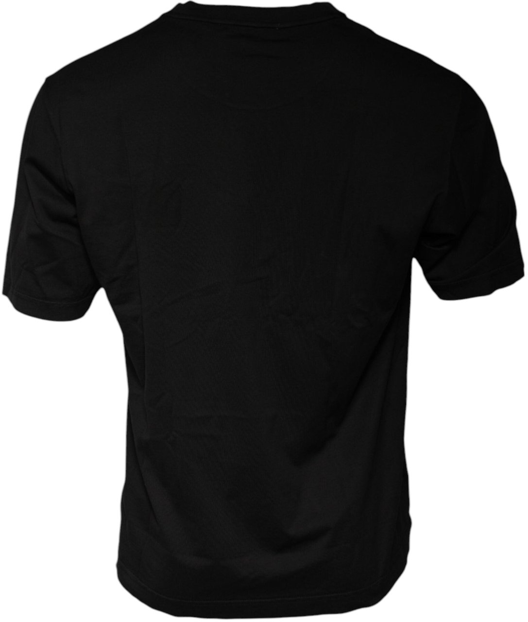 Dolce & Gabbana Black Cotton Crew Neck Short Sleeves T-shirt Zwart